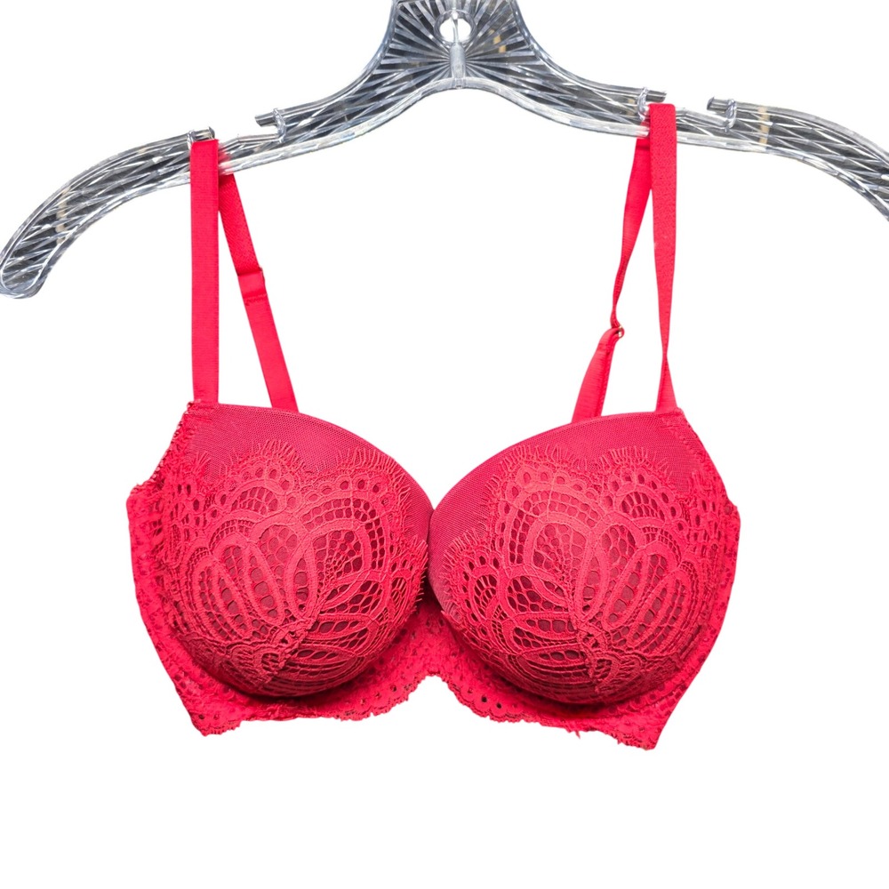 Victoria's Secret Dream Angels Red Lace Lined Demi Bra 32DDD G70 Underwire